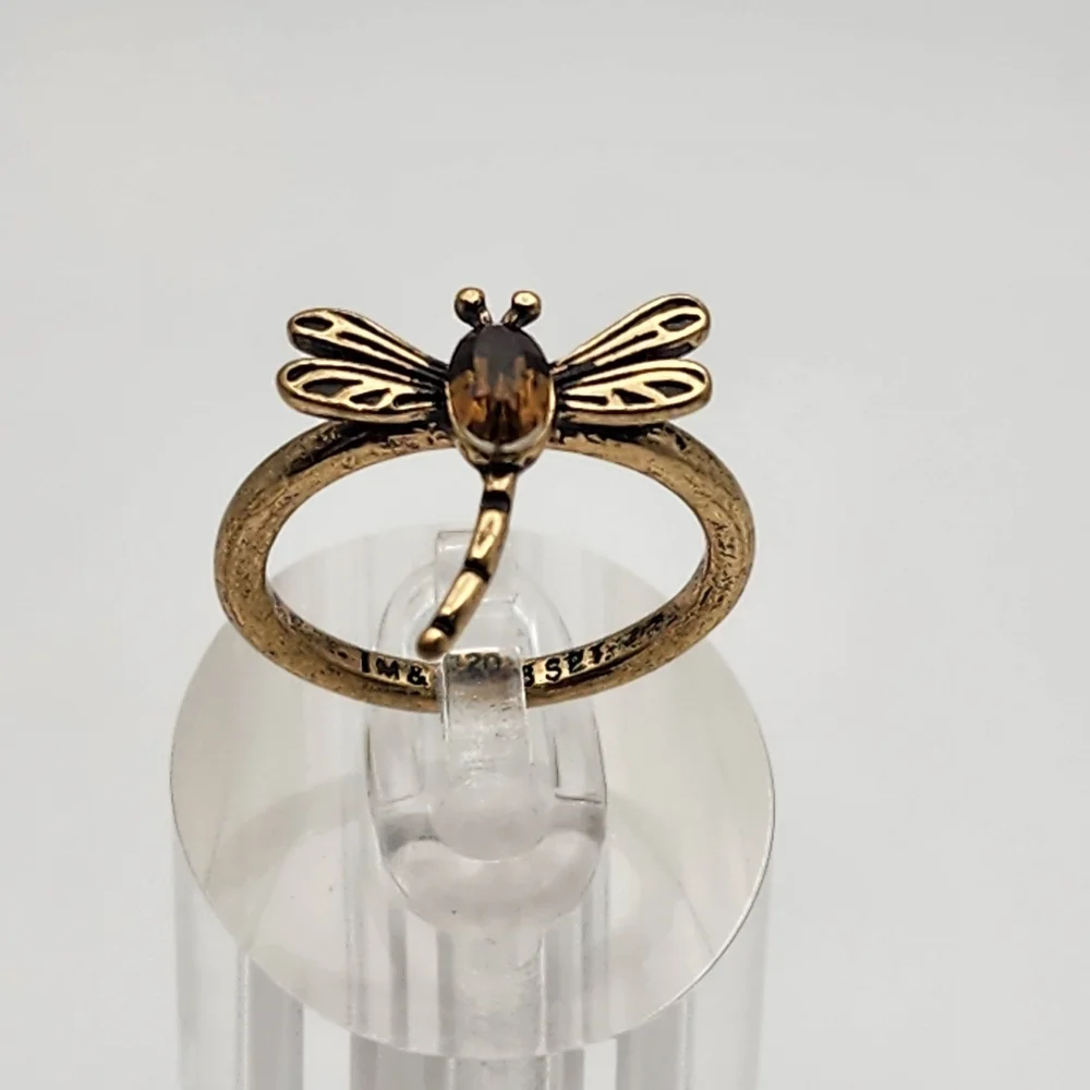 Brass Tone Dragonfly Ring (7)
